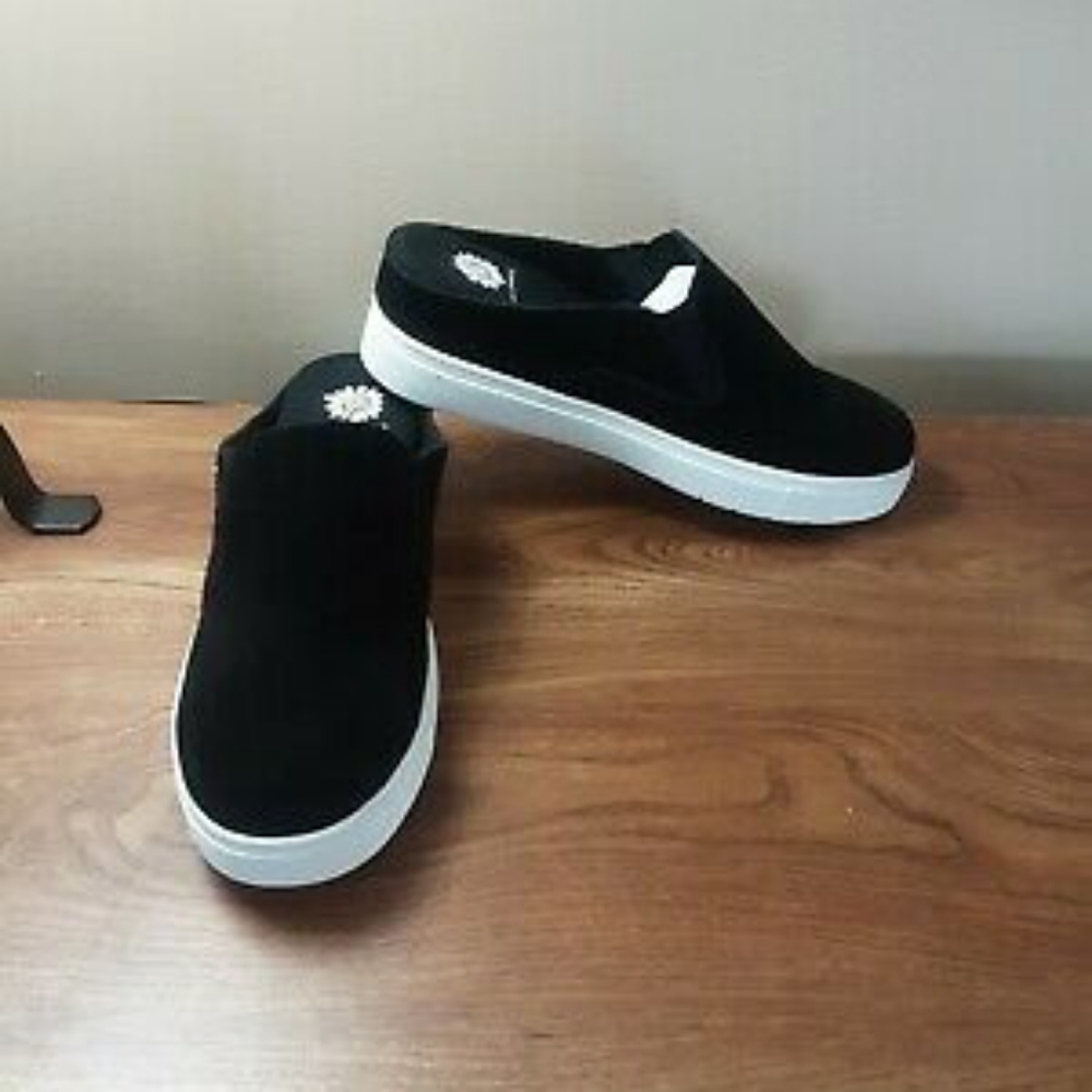 YELLOW BOX Suede Leather Slide Slipon Mule Sneakers LIKE NEW - Picture 4 of 6